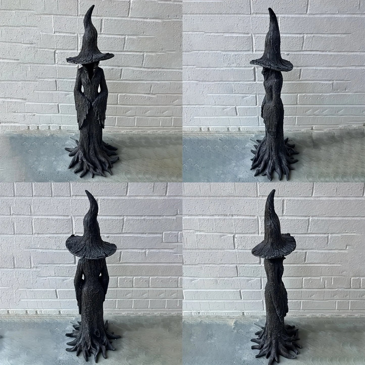 Dark Halloween Resin Witch Statue, Retro Gothic Horror Decor, Collectible Figurine