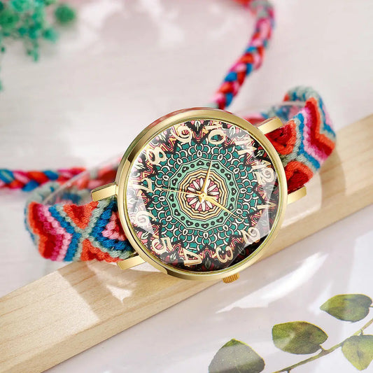 Vintage Woven Strap Ladies Quartz Wristwatch (Without Box)