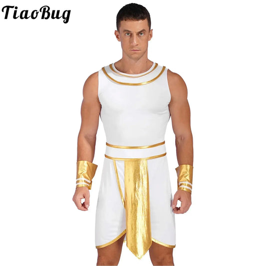 Ancient Egyptian Prince Halloween Costume. Robe with Cuffs