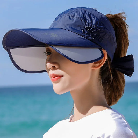 Large Brim Visor Caps with Retractable side plates