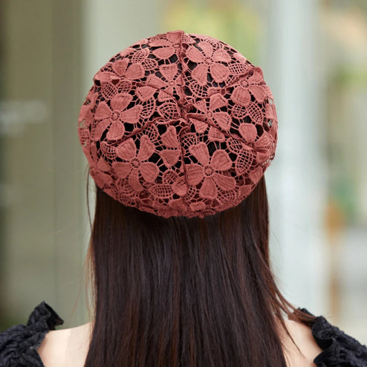 Thin Hollow Hook Flower Cap with a very slight brim HElegant