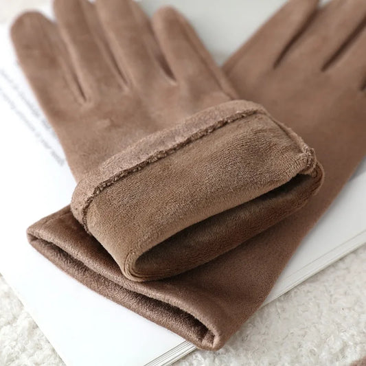 3 Ways to Wear Removable Suede Knit Gloves, Warm Touch Screen Fashion, Elegant Elasticity, Softly Thickened
