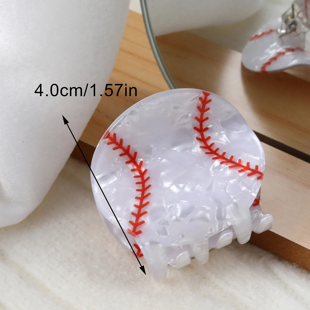 Baseball Design Acrylic Hair Claw