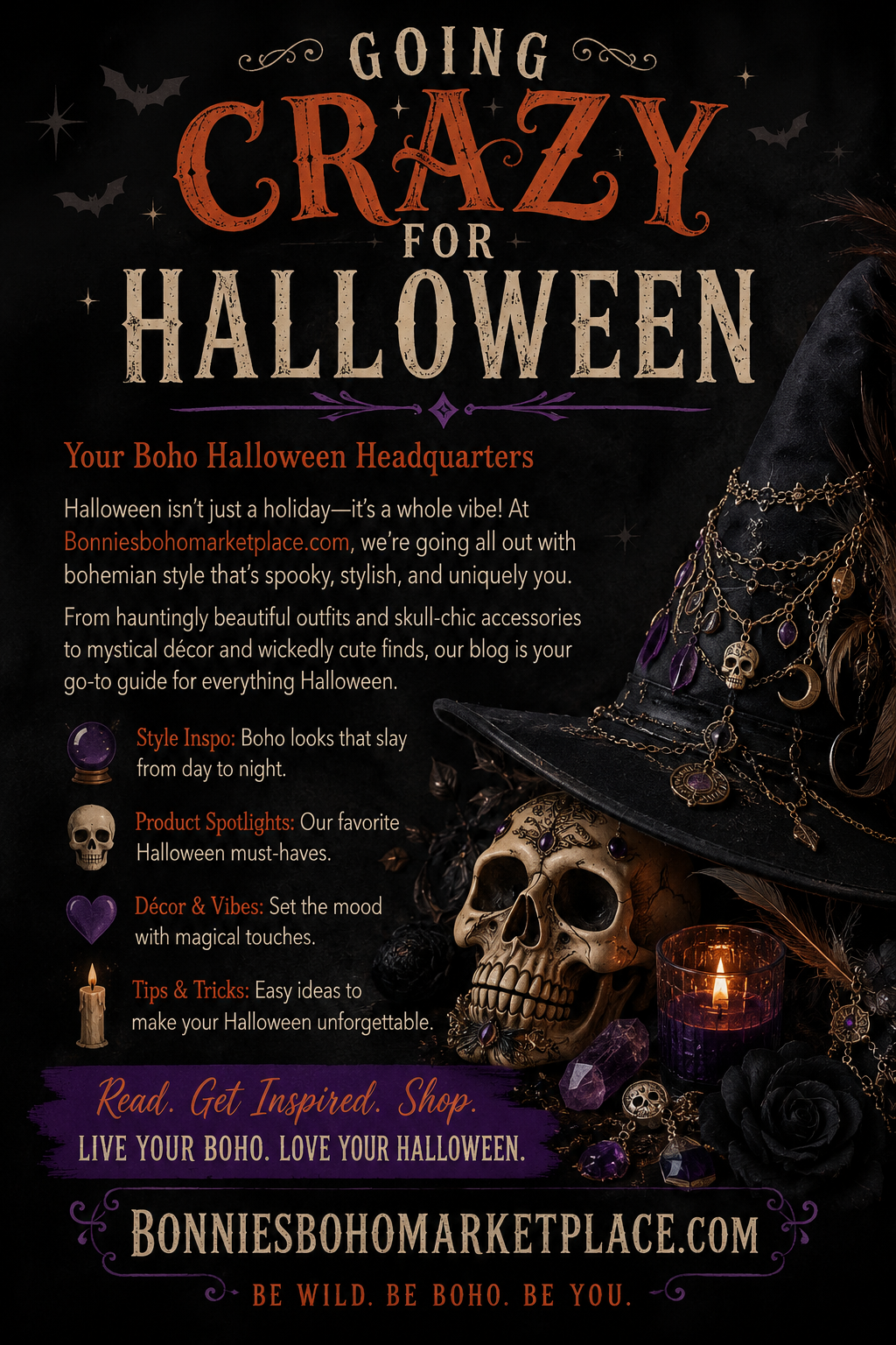Bonniesbohomarketplace.com has gone Halloween Craaazzzzy