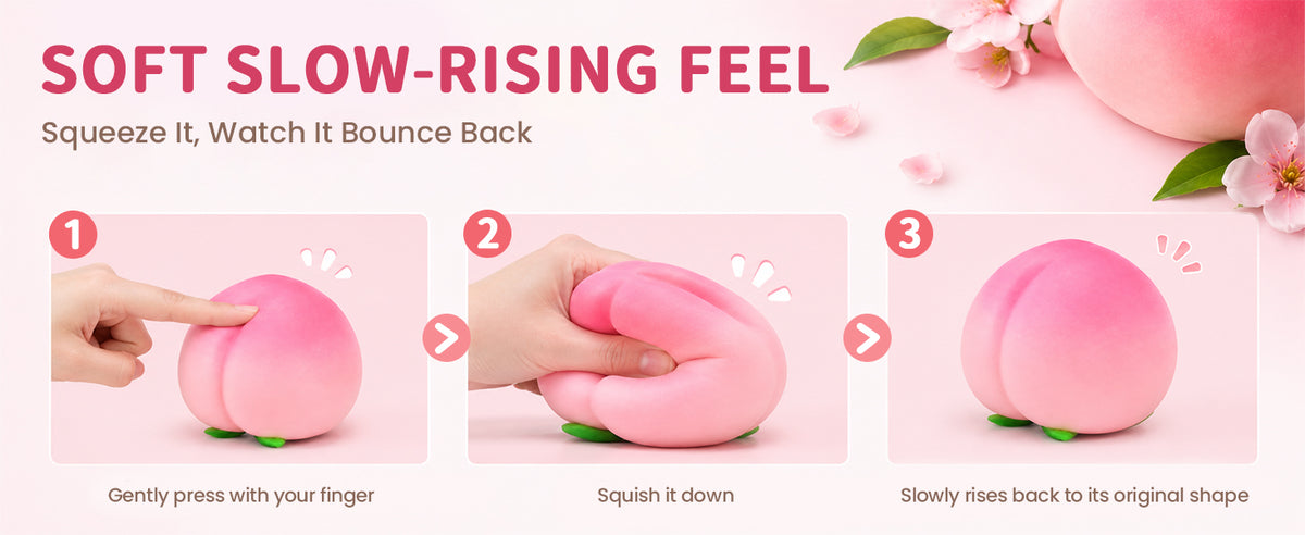 6 inch Peach Squishy, Jumbo Squeezy Fruit Stress Ball,