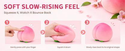 6 inch Peach Squishy, Jumbo Squeezy Fruit Stress Ball,