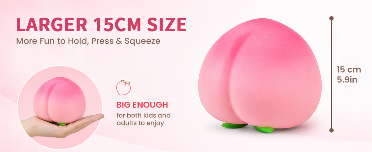 6 inch Peach Squishy, Jumbo Squeezy Fruit Stress Ball,
