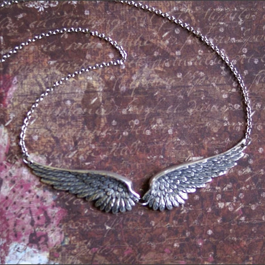Vintage Angel Wings Feather Choker