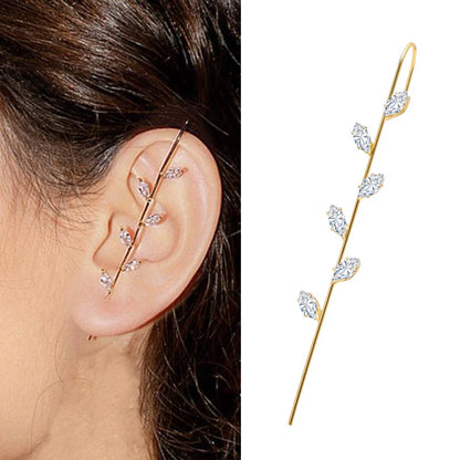 Bohemian Gold Color Earrings Ear Wrap Crawler Hook Earring Zirconia
