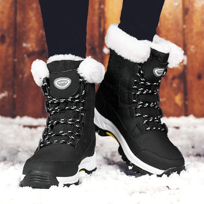 Warm Fur Lined Winter Ankle High Platform Boots Snow Boots