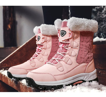 Warm Fur Lined Winter Ankle High Platform Boots Snow Boots