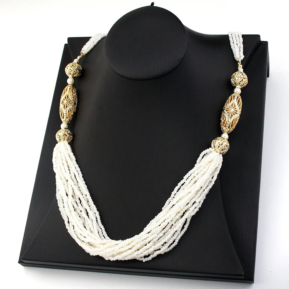 Duplicate of the Moroccan Wedding Jewelry Long Beaded Necklace