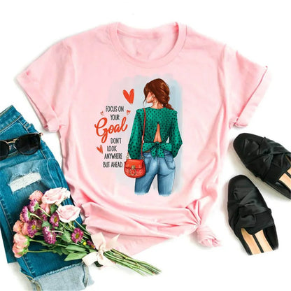 Sizes to 3XXL T-shirts Casual Round Neck Short Top short Sleeves  Logo  "Have a Nice Day" or "But First, Coffee"
