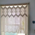 Hand-woven Macrame Cotton Tapestry Curtain, Wall Hanging Art Tapestry, Boho Decoration, Bohemian Wedding Backdrop Tapestry