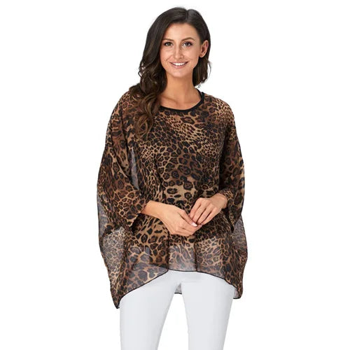 50 patterns to choose from, Plus Size, Boho Batwing Casual Sheer Chiffon Summer Top