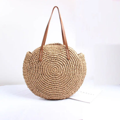 Boho Crossbody Bags, Round Shoulder Purse, Faux Leather Strap. In 7 Colors, Designs, and Sizes