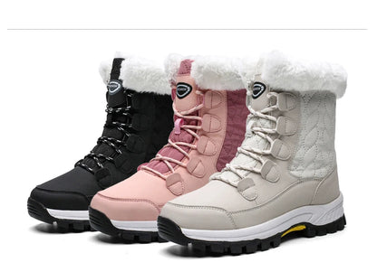 Warm Fur Lined Winter Ankle High Platform Boots Snow Boots