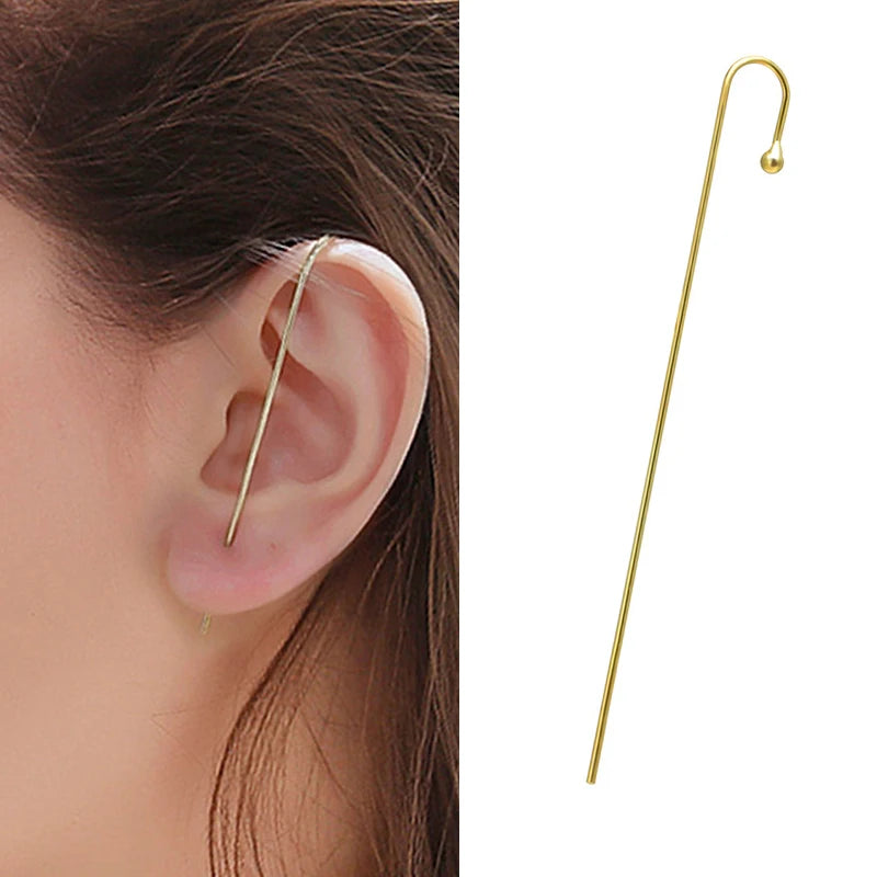 Bohemian Gold Color Earrings Ear Wrap Crawler Hook Earring Zirconia