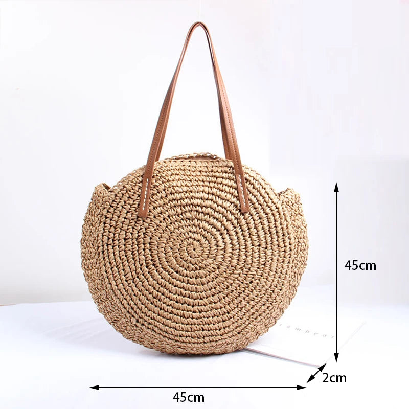 Boho Crossbody Bags, Round Shoulder Purse, Faux Leather Strap. In 7 Colors, Designs, and Sizes