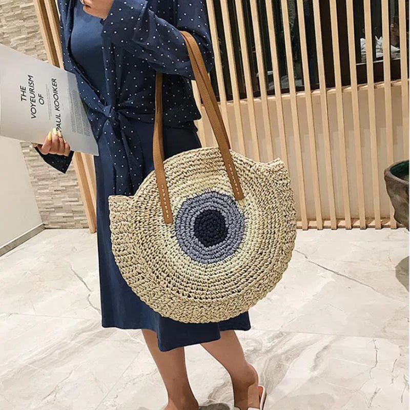 Boho Crossbody Bags, Round Shoulder Purse, Faux Leather Strap. In 7 Colors, Designs, and Sizes