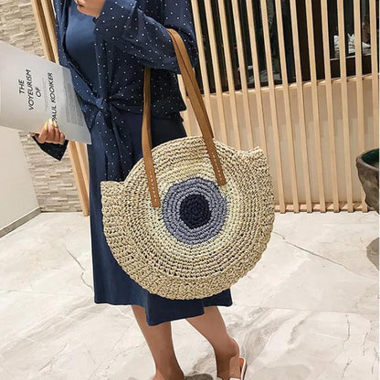 Boho Crossbody Bags, Round Shoulder Purse, Faux Leather Strap. In 7 Colors, Designs, and Sizes