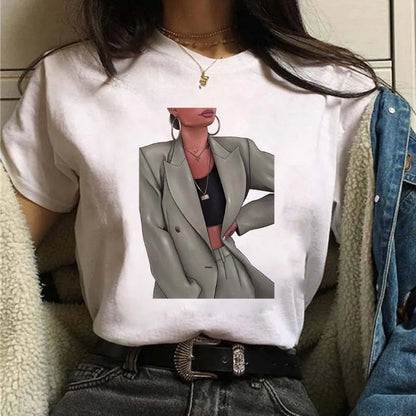 Sizes to 3XXL T-shirts Casual Round Neck Short Top short Sleeves  Logo  "Have a Nice Day" or "But First, Coffee"