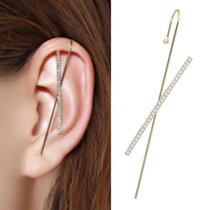Bohemian Gold Color Earrings Ear Wrap Crawler Hook Earring Zirconia