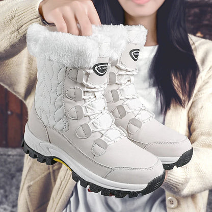 Warm Fur Lined Winter Ankle High Platform Boots Snow Boots