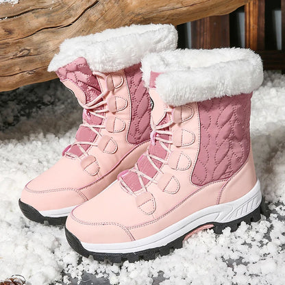 Warm Fur Lined Winter Ankle High Platform Boots Snow Boots