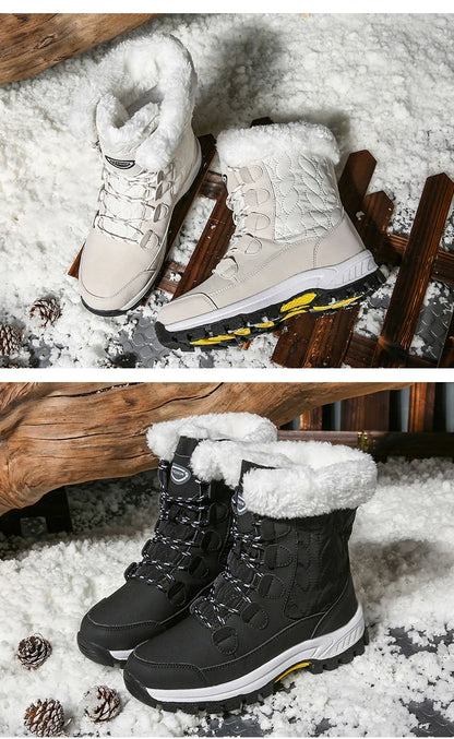 Warm Fur Lined Winter Ankle High Platform Boots Snow Boots
