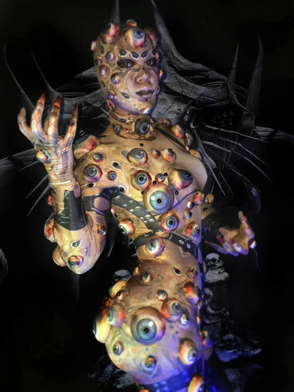 Halloween Men and Women Horror Costume, 3D Eye Novelty Stretch Jumpsuit Rompers
