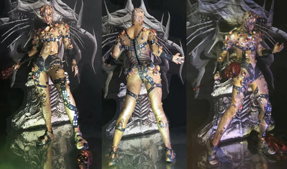 Halloween Men and Women Horror Costume, 3D Eye Novelty Stretch Jumpsuit Rompers