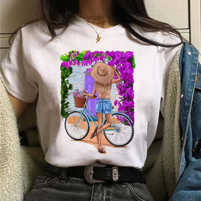 Sizes to 3XXL T-shirts Casual Round Neck Short Top short Sleeves  Logo  "Have a Nice Day" or "But First, Coffee"