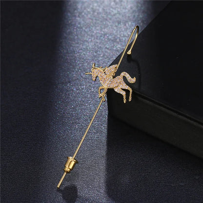 Bohemian Gold Color Earrings Ear Wrap Crawler Hook Earring Zirconia