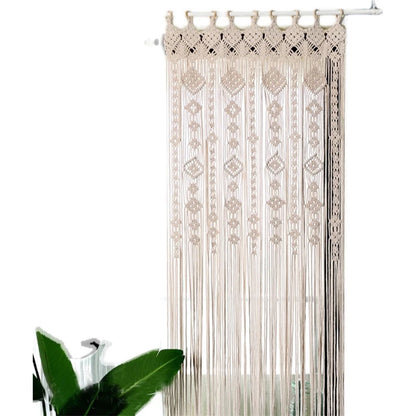 Hand-woven Macrame Cotton Tapestry Curtain, Wall Hanging Art Tapestry, Boho Decoration, Bohemian Wedding Backdrop Tapestry