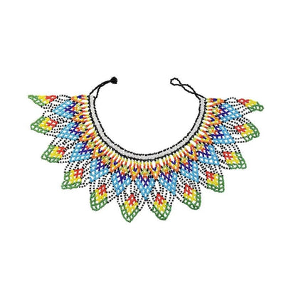 Multicolor South African Tribal Bib Collar Overlay
