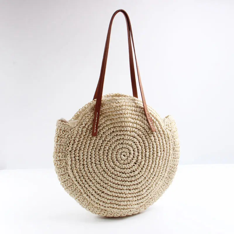 Boho Crossbody Bags, Round Shoulder Purse, Faux Leather Strap. In 7 Colors, Designs, and Sizes