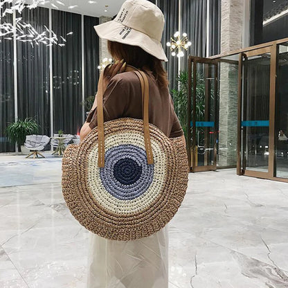 Boho Crossbody Bags, Round Shoulder Purse, Faux Leather Strap. In 7 Colors, Designs, and Sizes