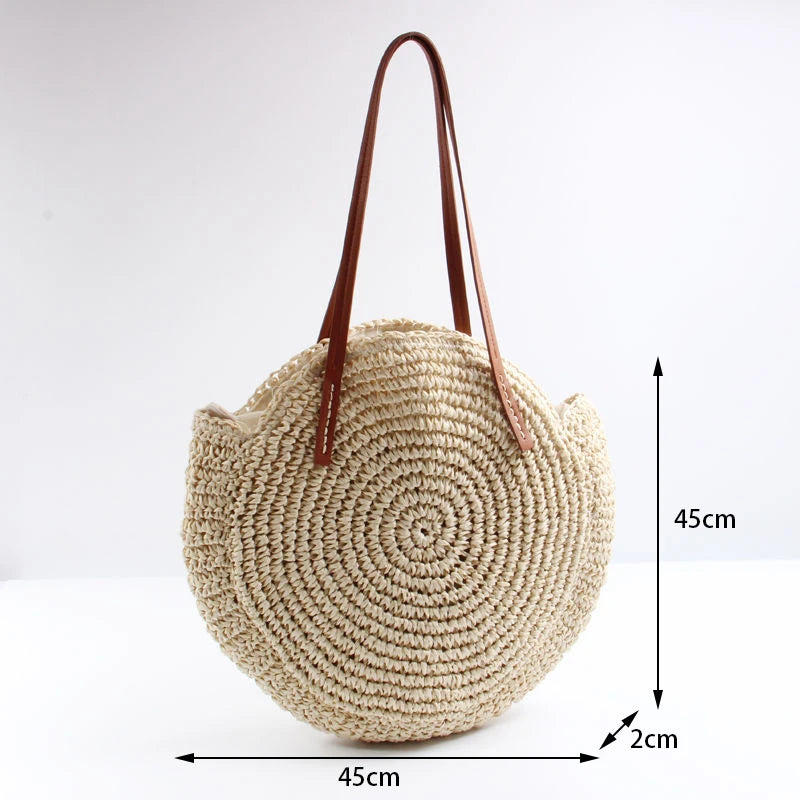 Boho Crossbody Bags, Round Shoulder Purse, Faux Leather Strap. In 7 Colors, Designs, and Sizes