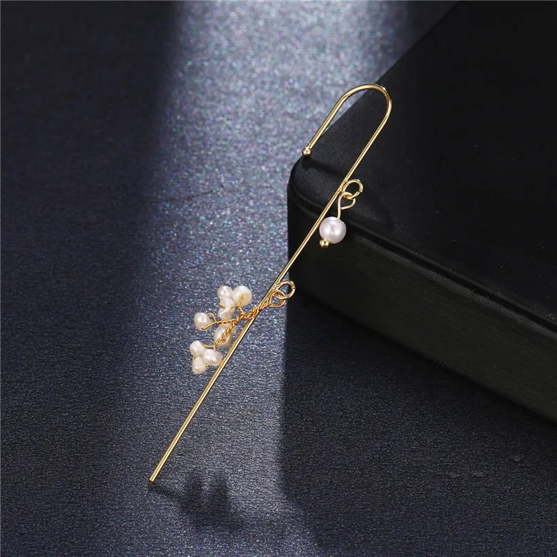 Bohemian Gold Color Earrings Ear Wrap Crawler Hook Earring Zirconia