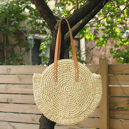 Boho Crossbody Bags, Round Shoulder Purse, Faux Leather Strap. In 7 Colors, Designs, and Sizes