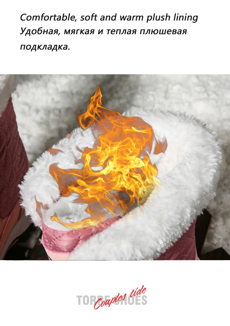 Warm Fur Lined Winter Ankle High Platform Boots Snow Boots