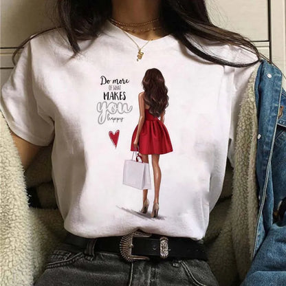 Sizes to 3XXL T-shirts Casual Round Neck Short Top short Sleeves  Logo  "Have a Nice Day" or "But First, Coffee"