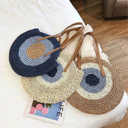 Boho Crossbody Bags, Round Shoulder Purse, Faux Leather Strap. In 7 Colors, Designs, and Sizes