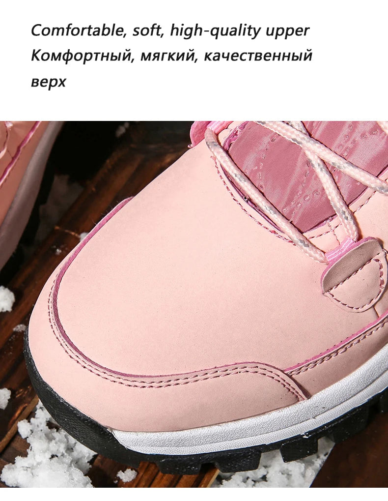 Warm Fur Lined Winter Ankle High Platform Boots Snow Boots