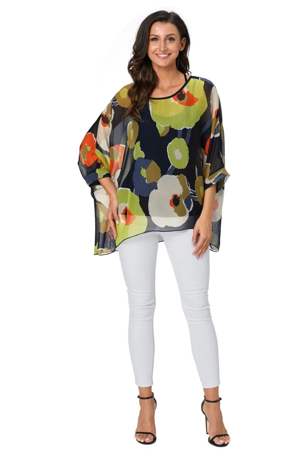 50 patterns to choose from, Plus Size, Boho Batwing Casual Sheer Chiffon Summer Top