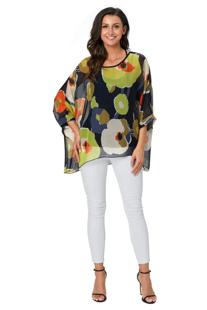 50 patterns to choose from, Plus Size, Boho Batwing Casual Sheer Chiffon Summer Top