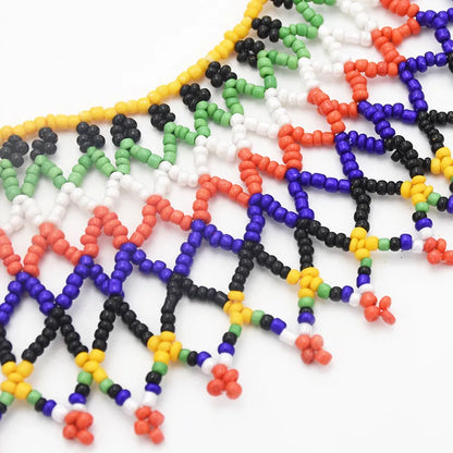 Multicolor South African Tribal Bib Collar Overlay