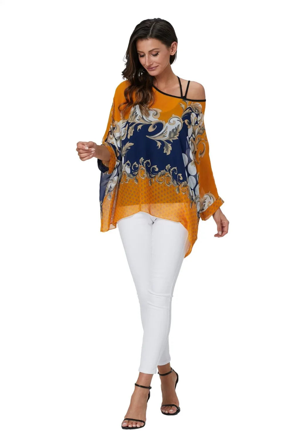 50 patterns to choose from, Plus Size, Boho Batwing Casual Sheer Chiffon Summer Top