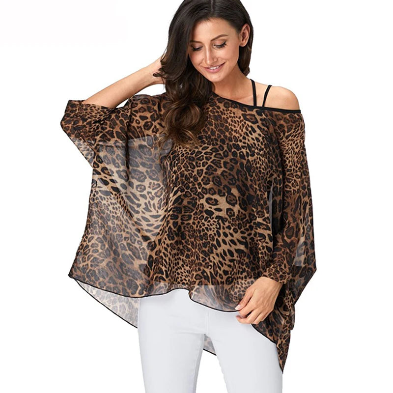 50 patterns to choose from, Plus Size, Boho Batwing Casual Sheer Chiffon Summer Top